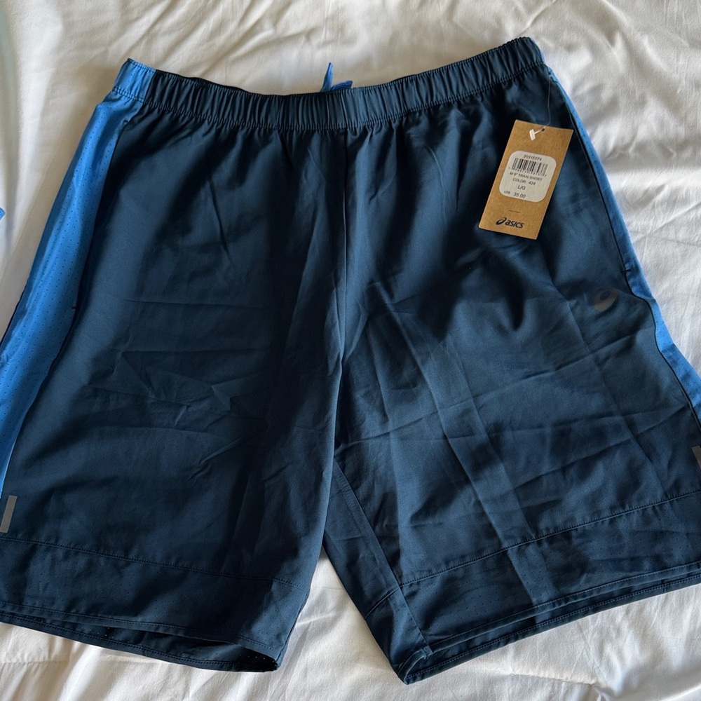 ASICS Men's Dark Blue Athletic Shorts